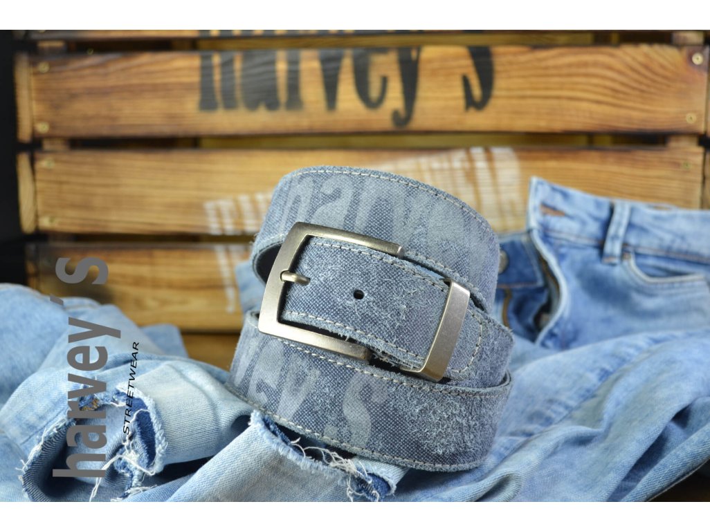 originálny dizajnový  opasok harvey´S  " Denim  Blue "